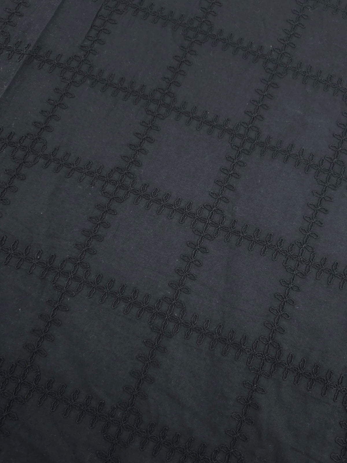 Black Square Check Cotton Broderie Anglaise