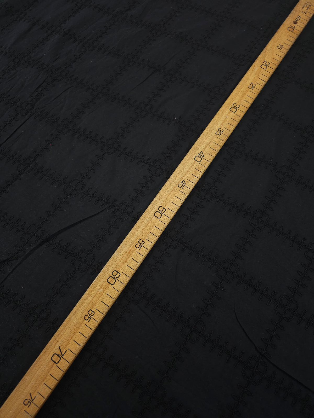 Black Square Check Cotton Broderie Anglaise
