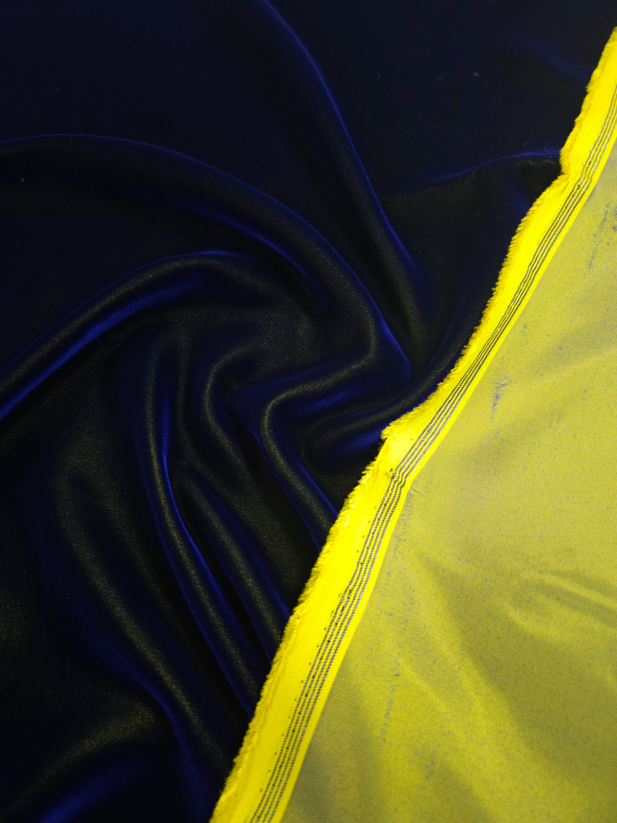 Royal Blue/Yellow Two-Tone Viscose Acetate Velvet