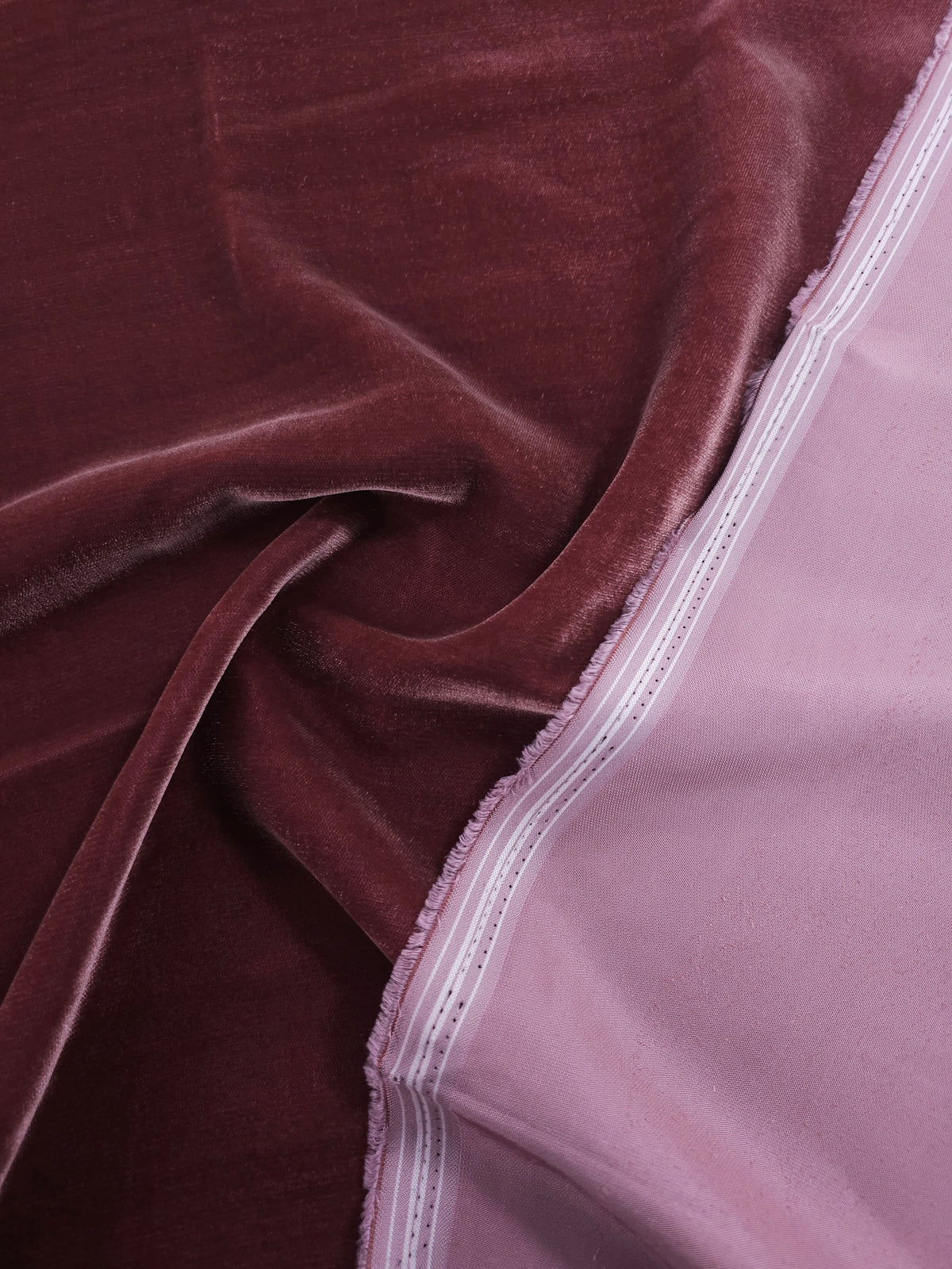 Deep Rose Viscose Acetate Velvet