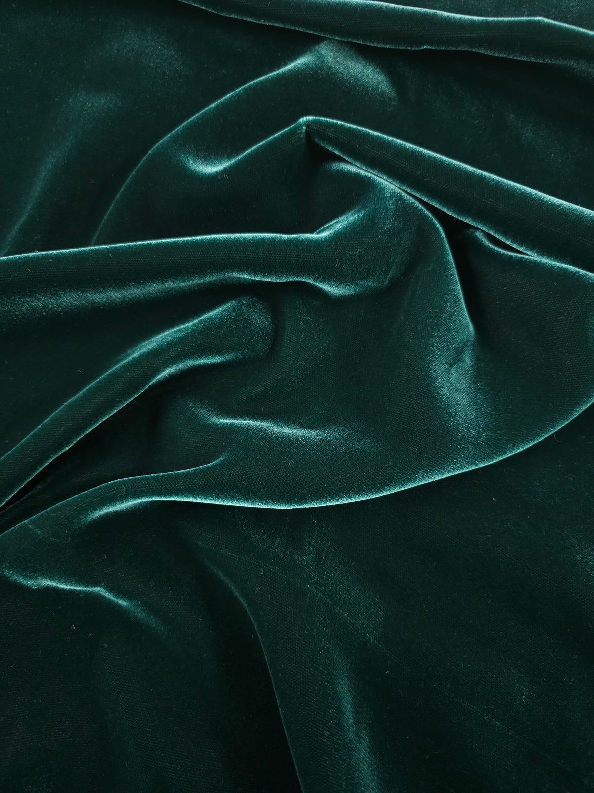 Deep Teal Viscose Acetate Velvet