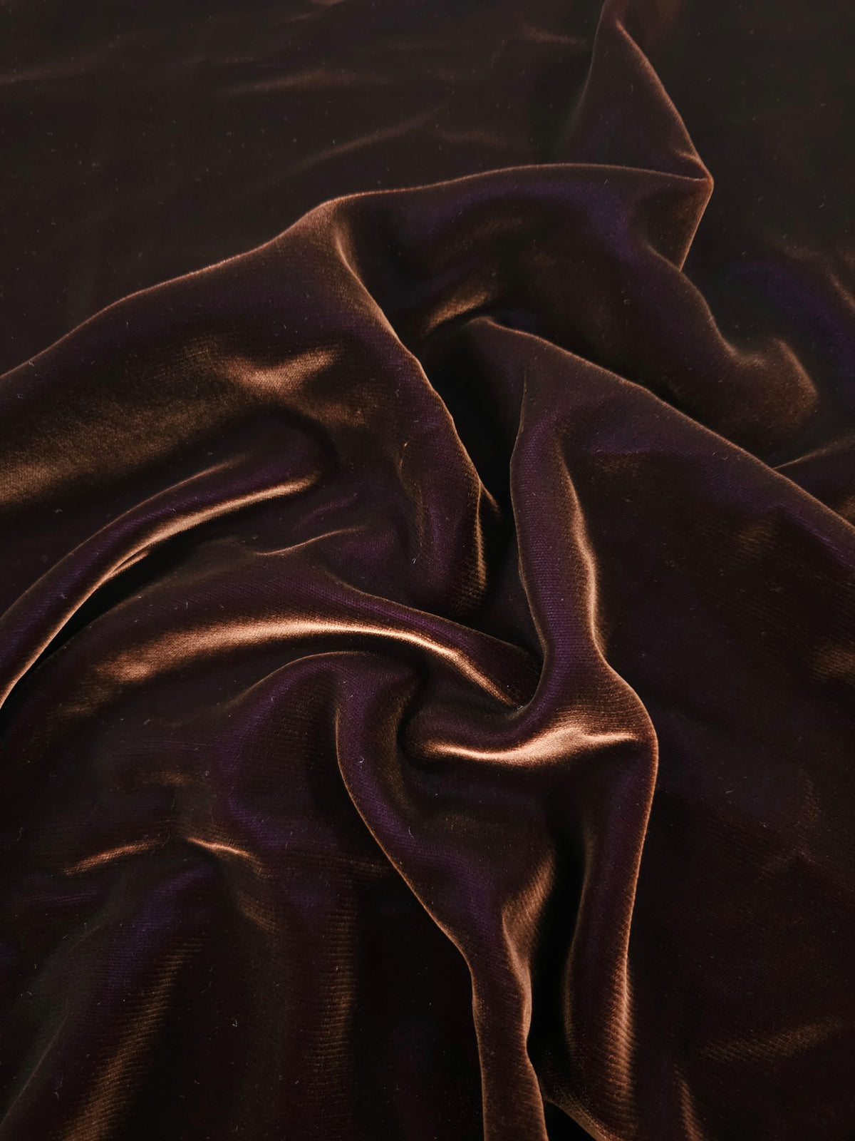 Brown/Purple Two-Tone Viscose Acetate Velvet