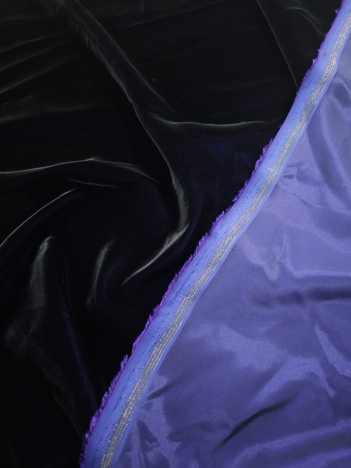 Deep Lavender/Charcoal Two-Tone Viscose Acetate Velvet