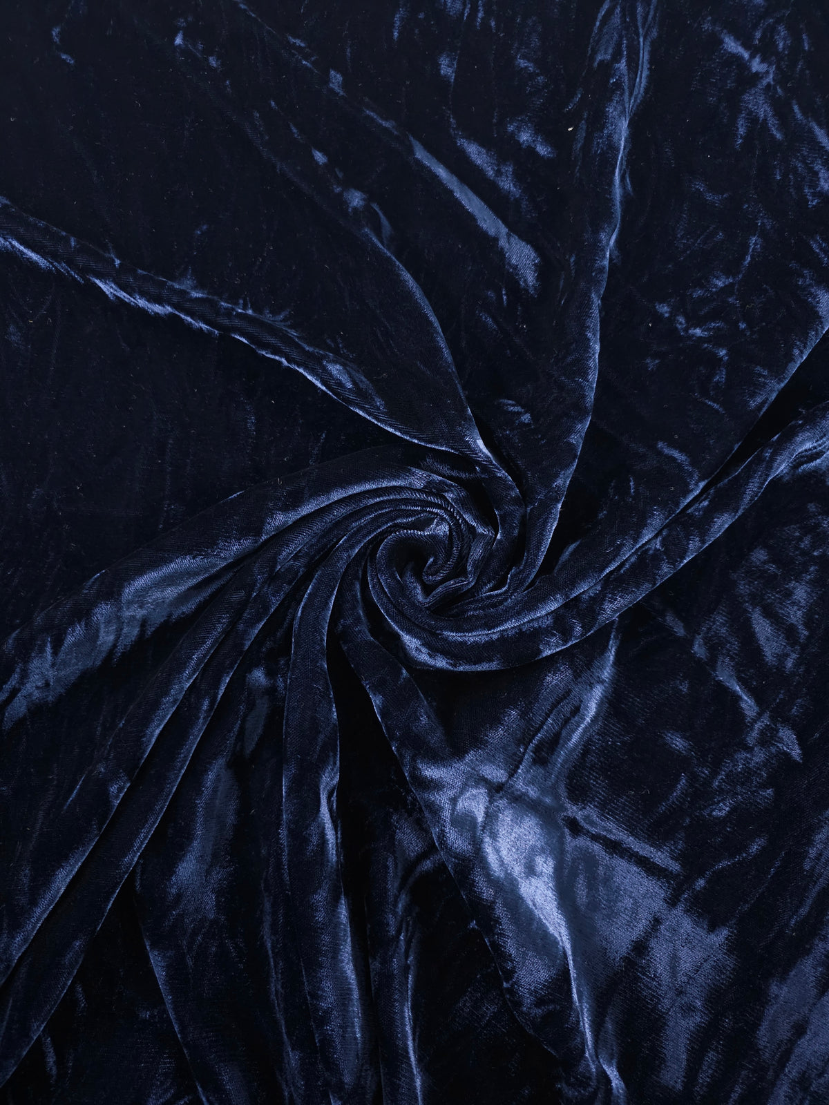 Hale Navy Crushed Viscose Acetate Velvet
