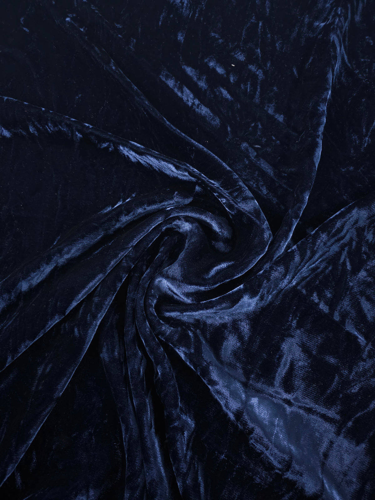 Hale Navy Crushed Viscose Acetate Velvet