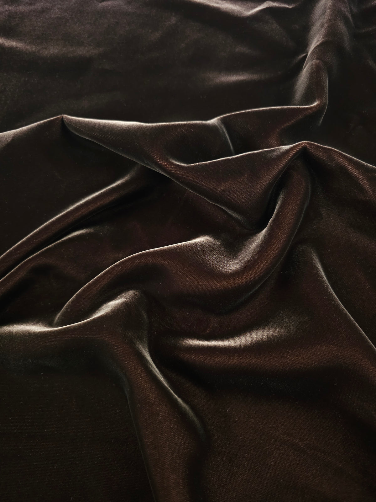 Cool Brown Viscose Acetate Velvet