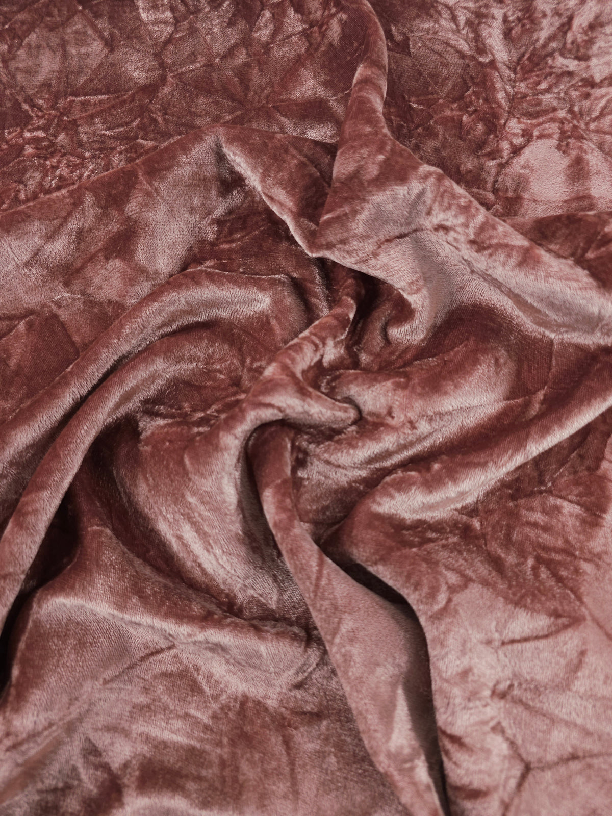 Dusky Rose Crushed Viscose Acetate Velvet