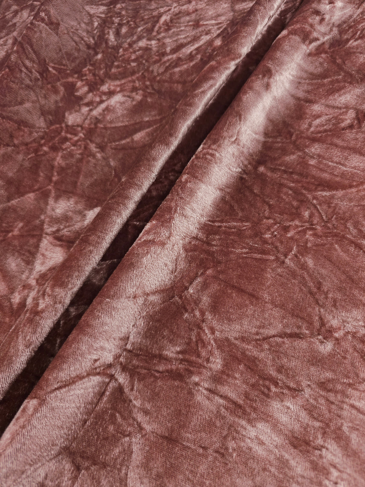 Dusky Rose Crushed Viscose Acetate Velvet