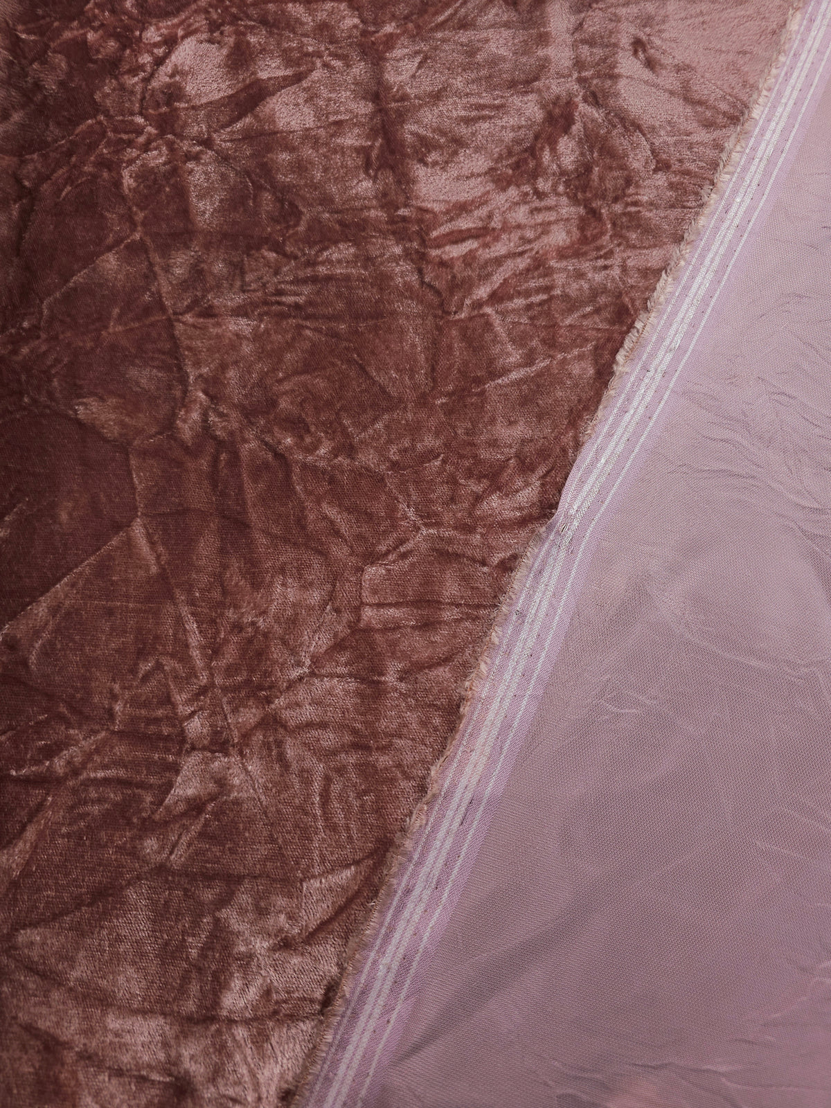 Dusky Rose Crushed Viscose Acetate Velvet