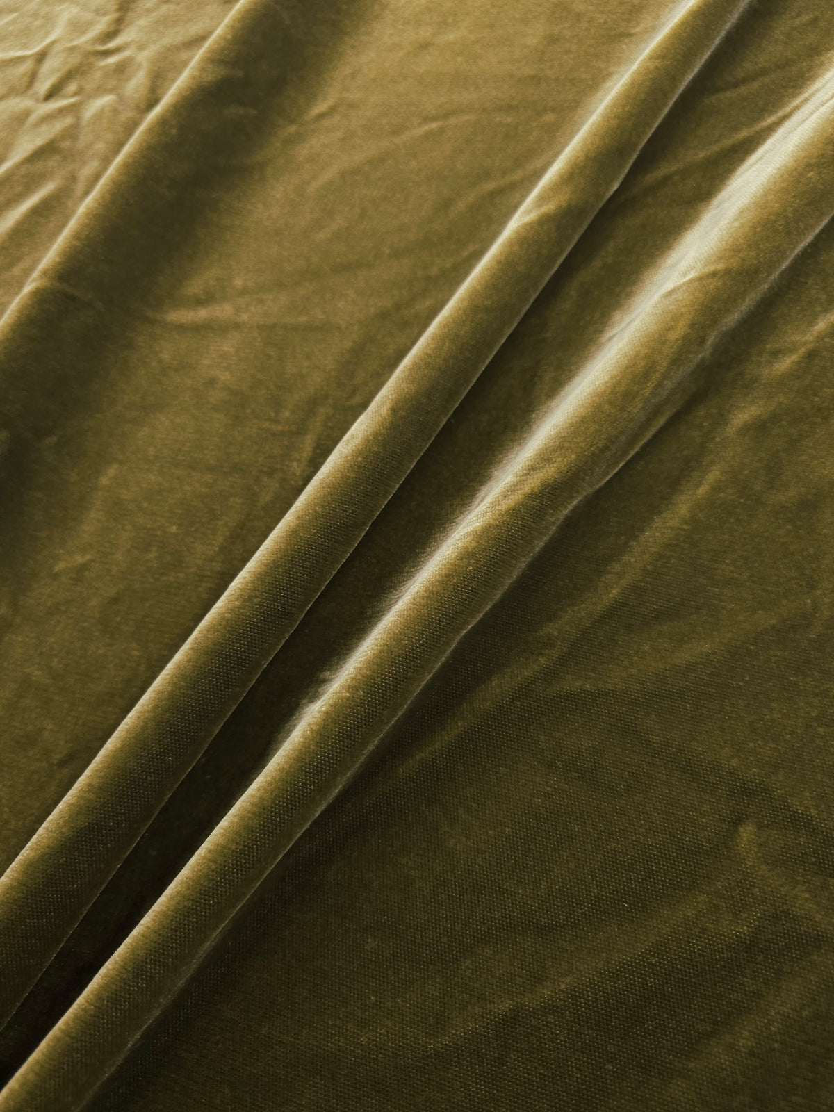Olive Khaki Viscose Acetate Velvet