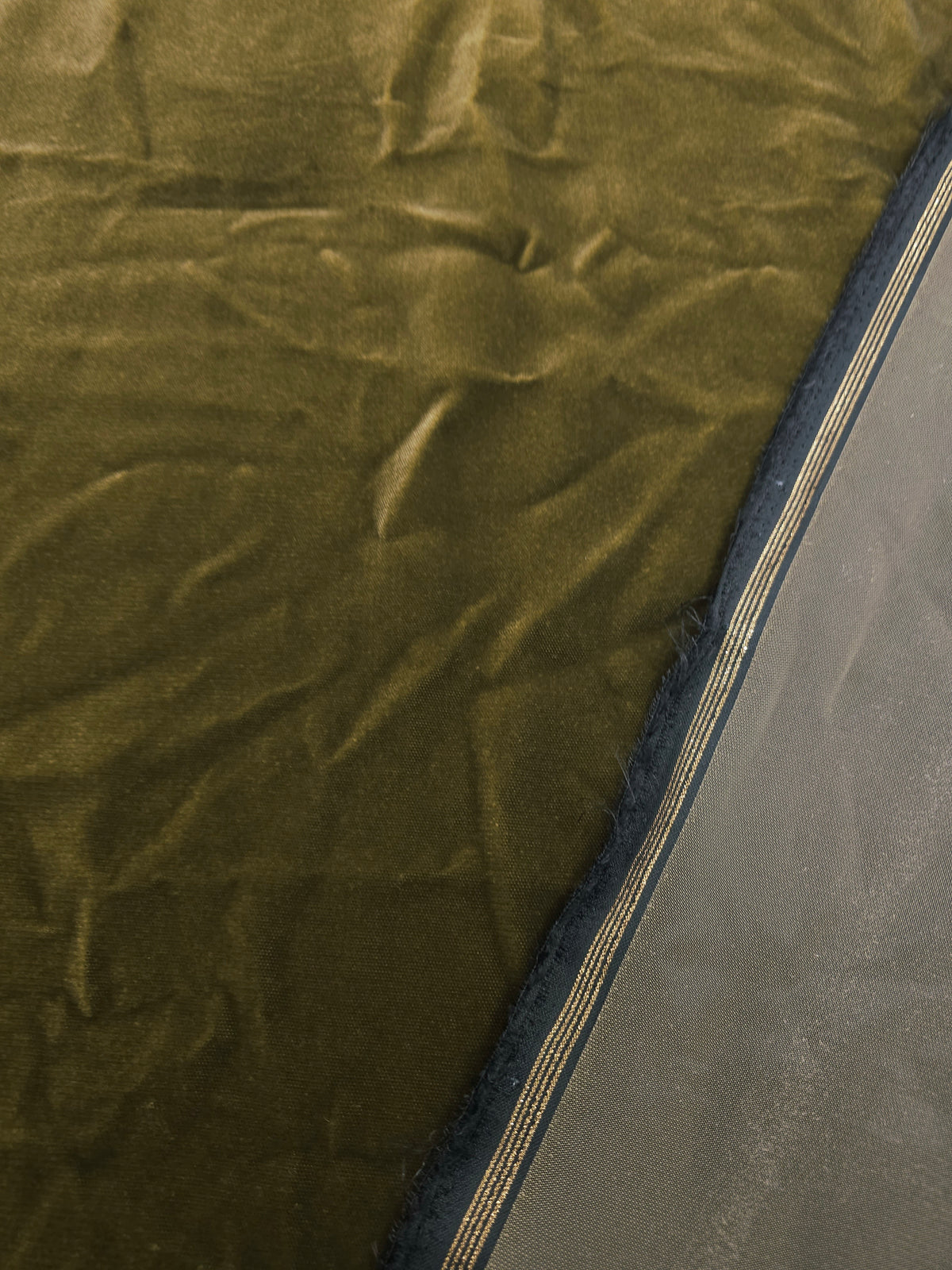 Olive Khaki Viscose Acetate Velvet