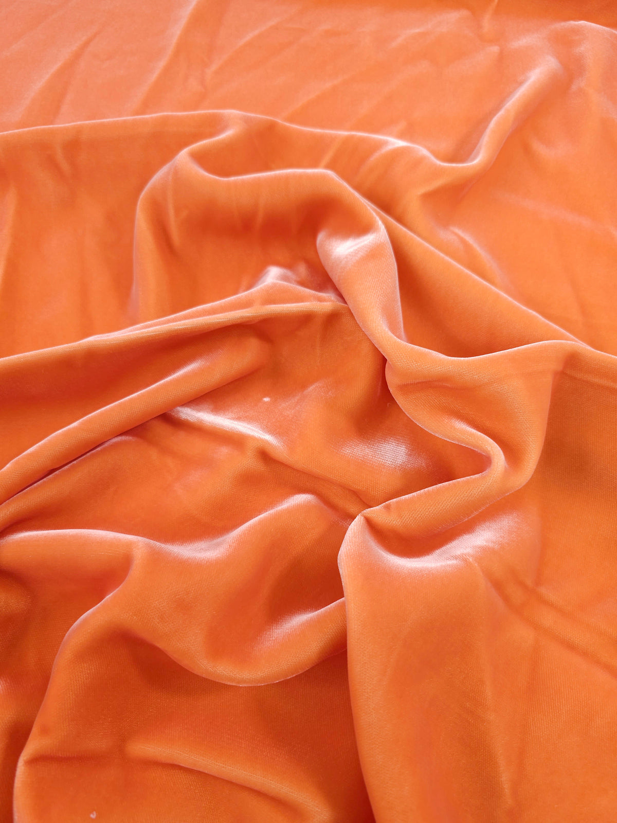 Bright Orange Viscose Acetate Velvet
