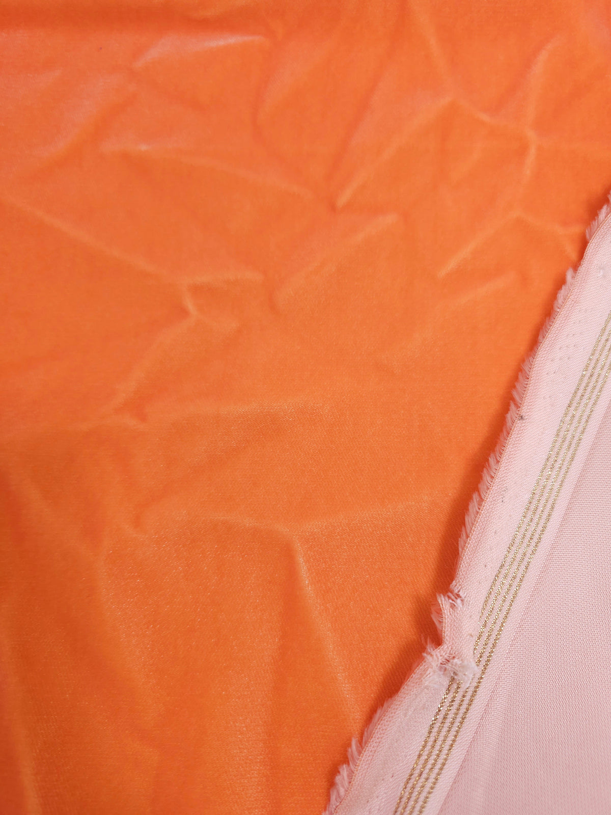 Bright Orange Viscose Acetate Velvet