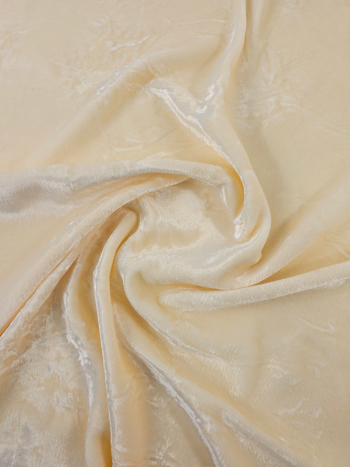 Peachy Cream Crushed Viscose Acetate Velvet