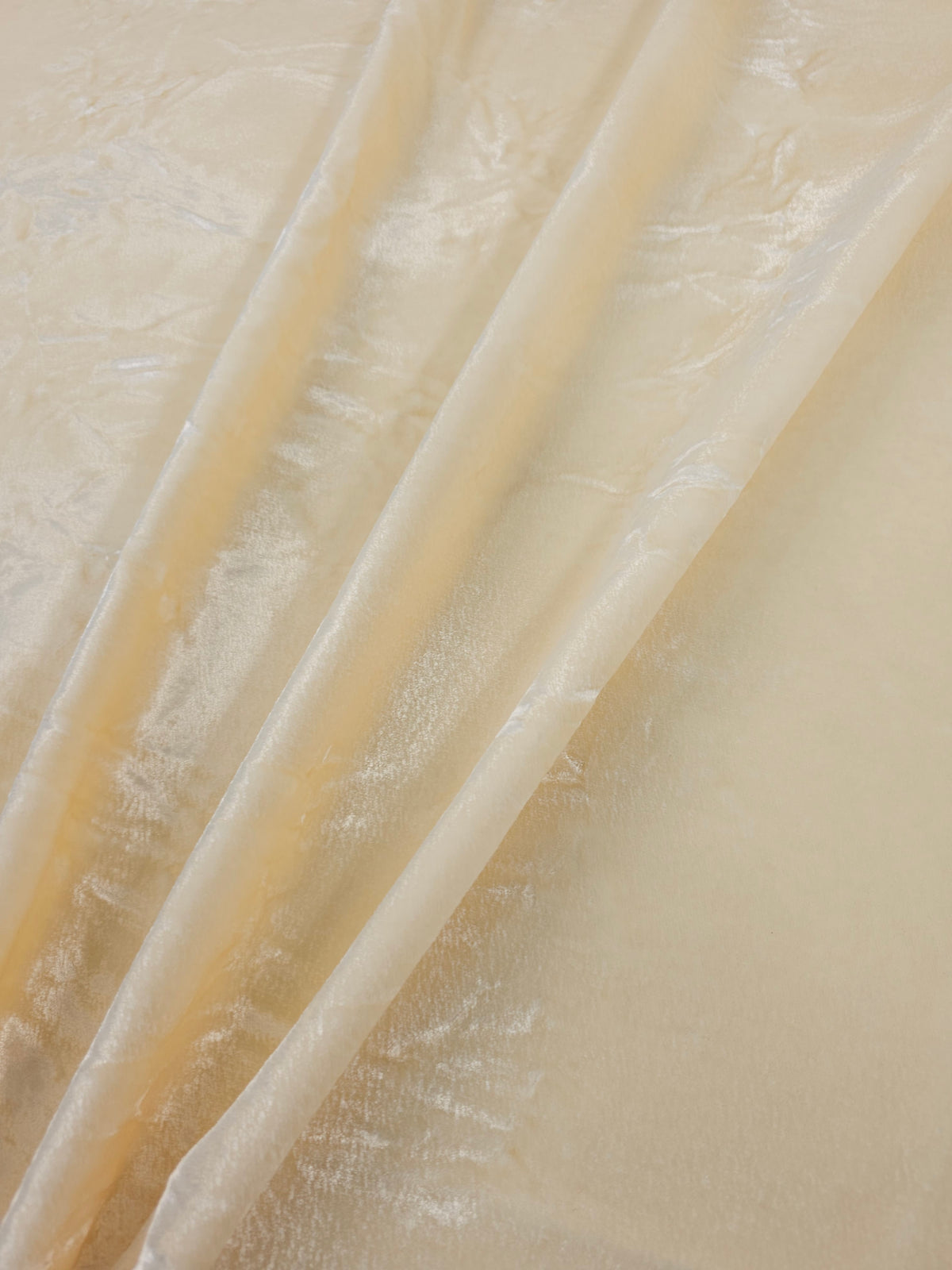 Peachy Cream Crushed Viscose Acetate Velvet