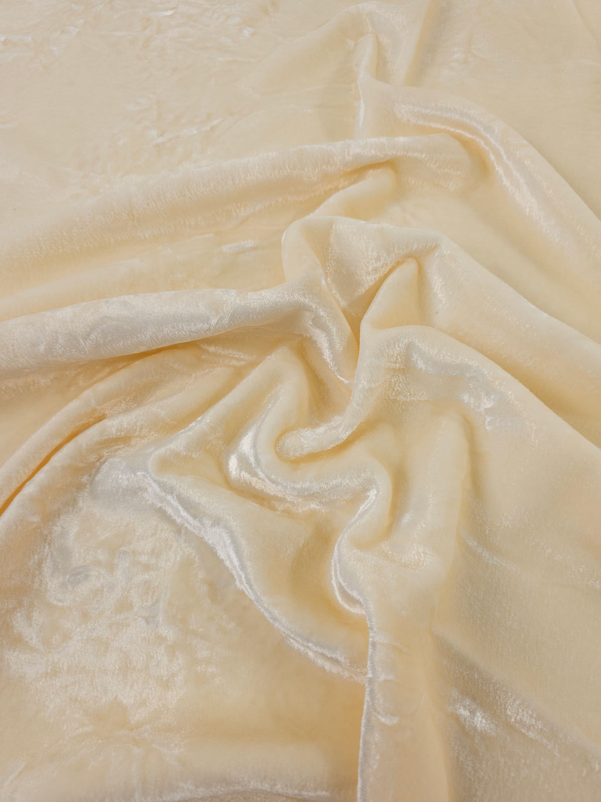 Peachy Cream Crushed Viscose Acetate Velvet