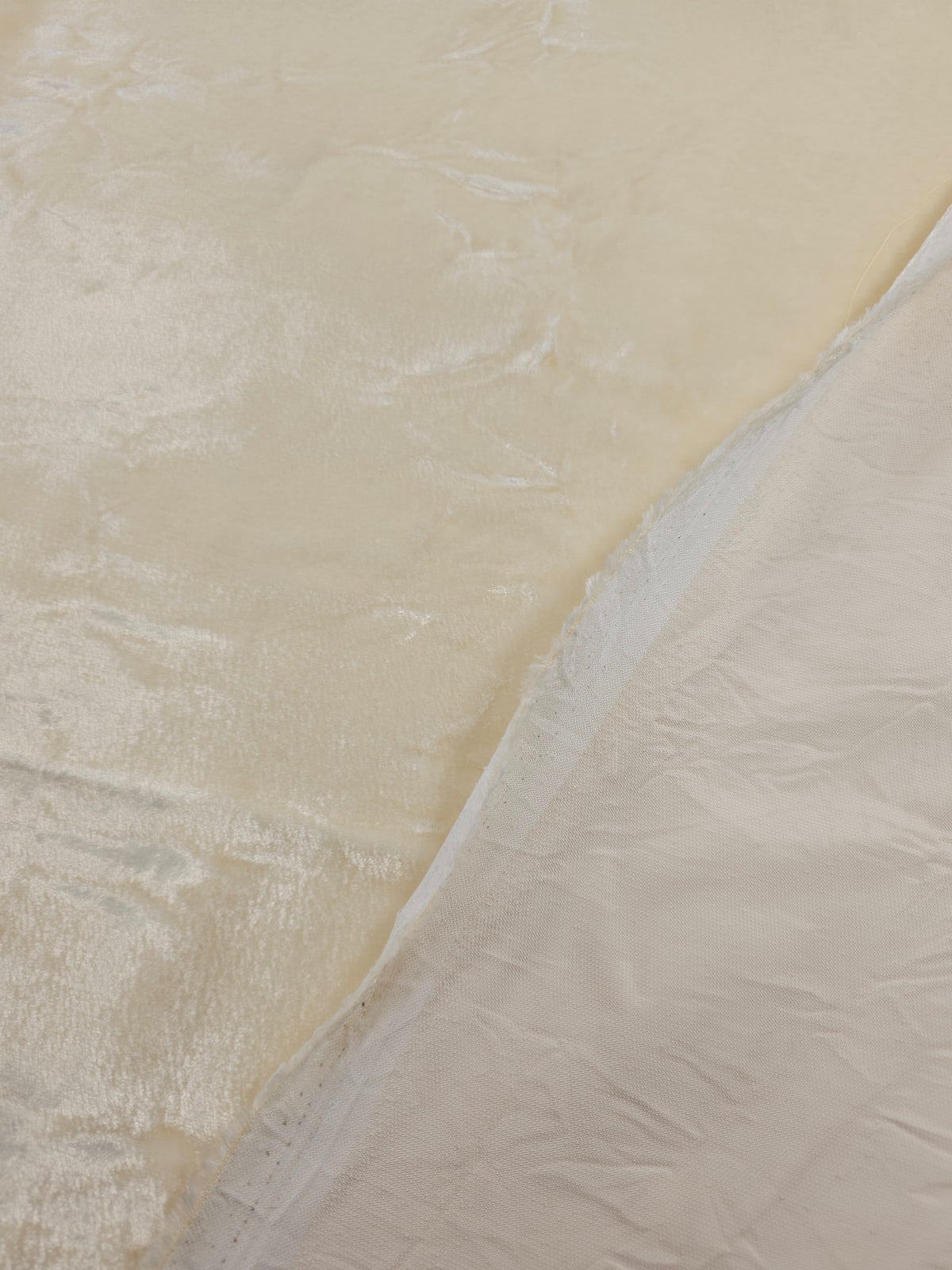 Peachy Cream Crushed Viscose Acetate Velvet