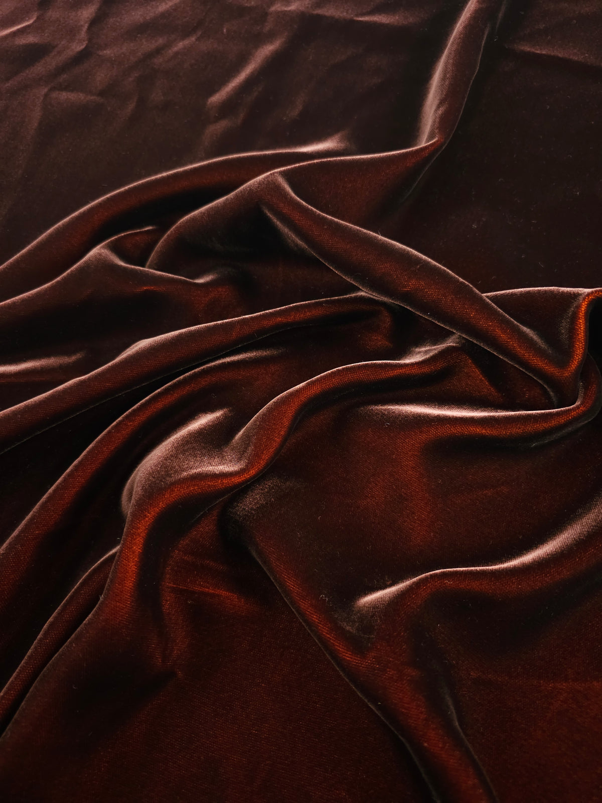 Burnt Orange Viscose Acetate Velvet