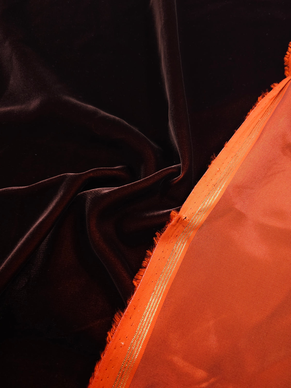 Burnt Orange Viscose Acetate Velvet