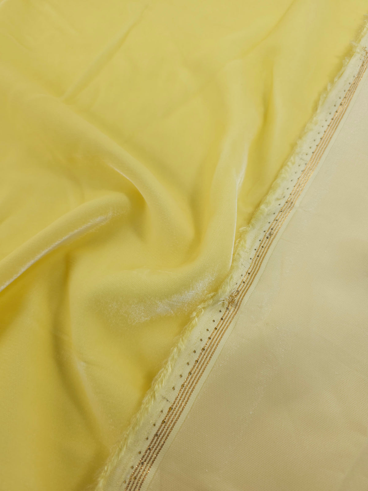 Cool Yellow Viscose Acetate Velvet