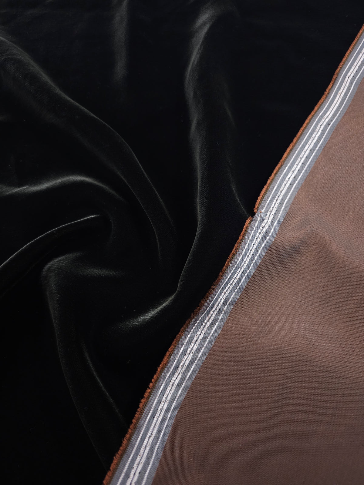 Greenish Brown Viscose Acetate Velvet
