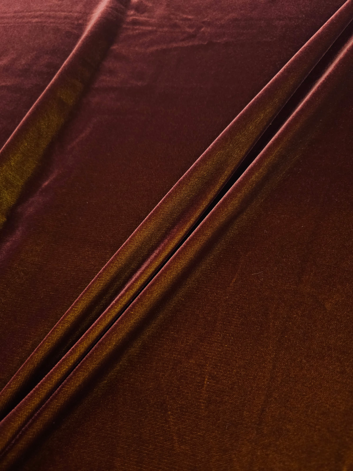 Burgundy/Yellow Two-Tone Viscose Acetate Velvet