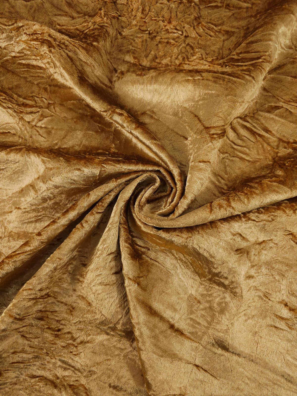 Deep Gold Crushed Viscose Acetate Velvet