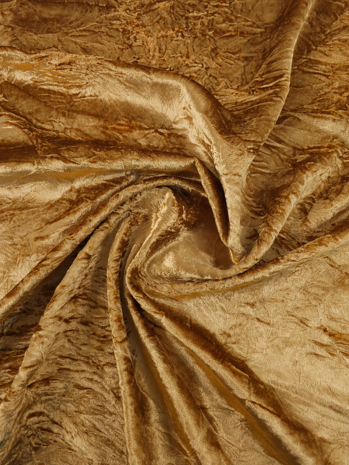 Deep Gold Crushed Viscose Acetate Velvet