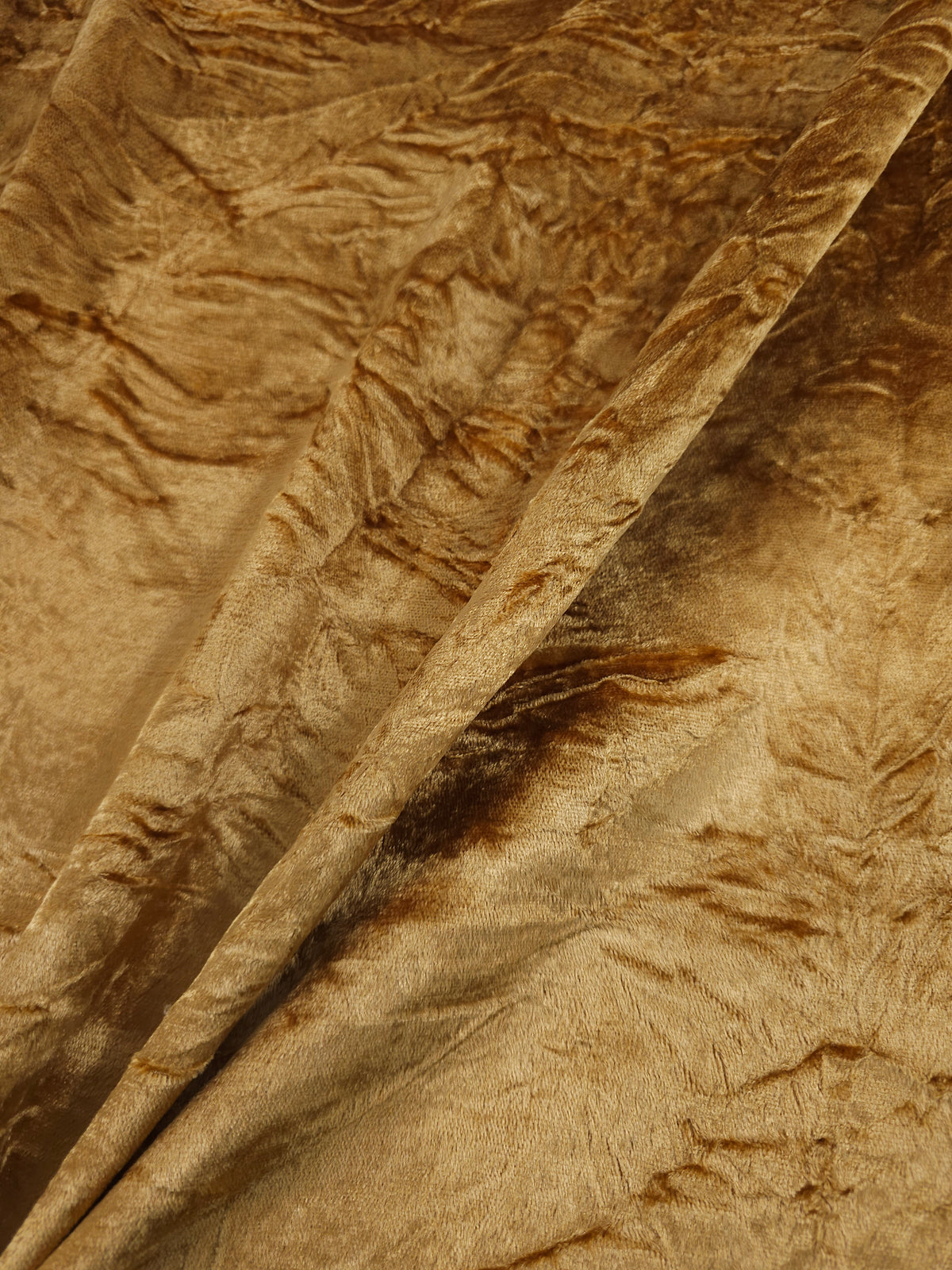 Deep Gold Crushed Viscose Acetate Velvet