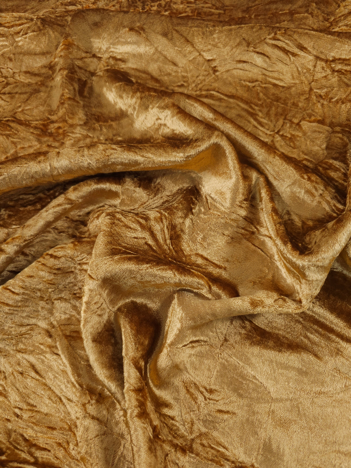 Deep Gold Crushed Viscose Acetate Velvet