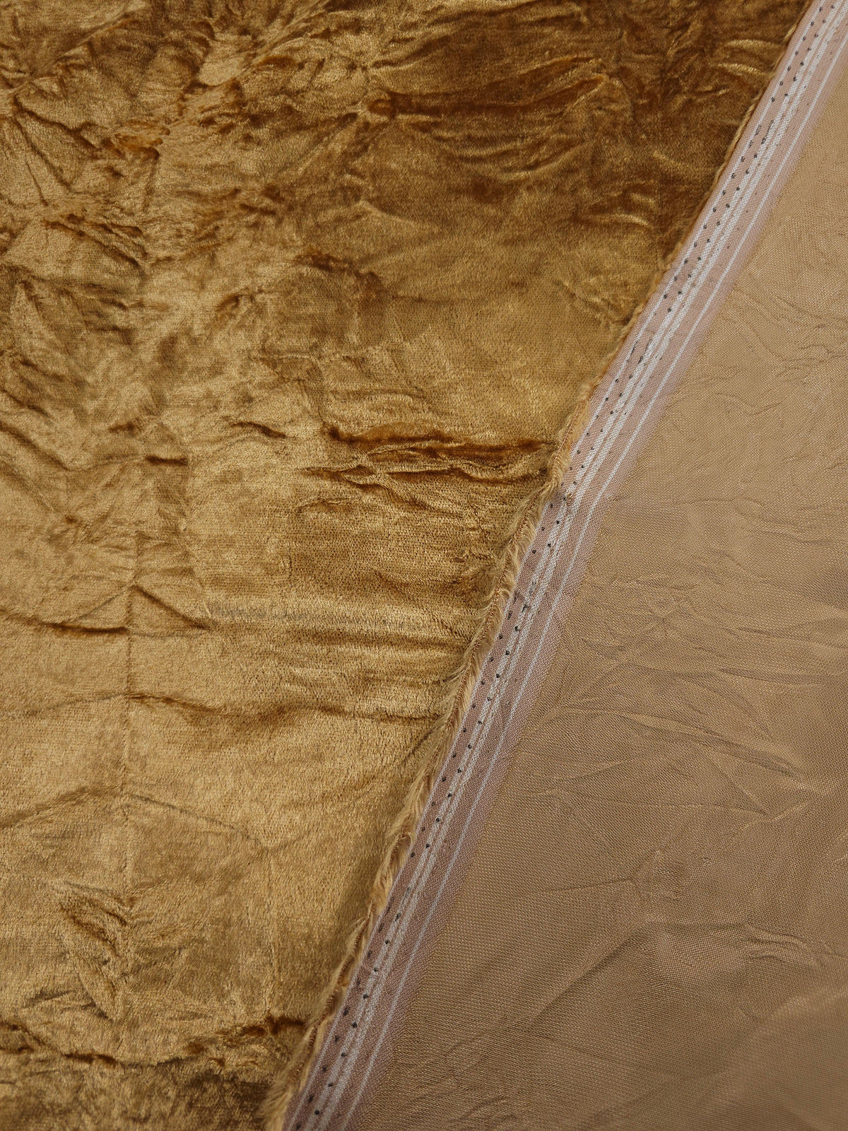 Deep Gold Crushed Viscose Acetate Velvet