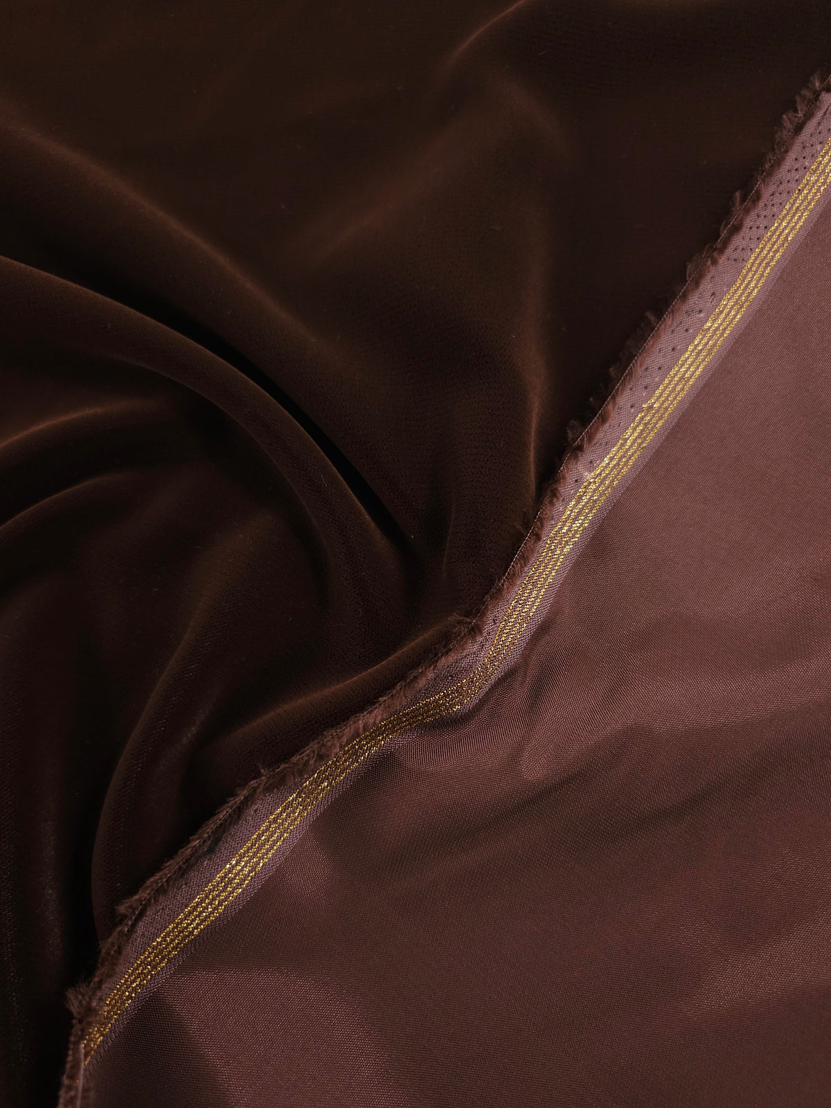 Cocoa Brown Viscose Acetate Velvet