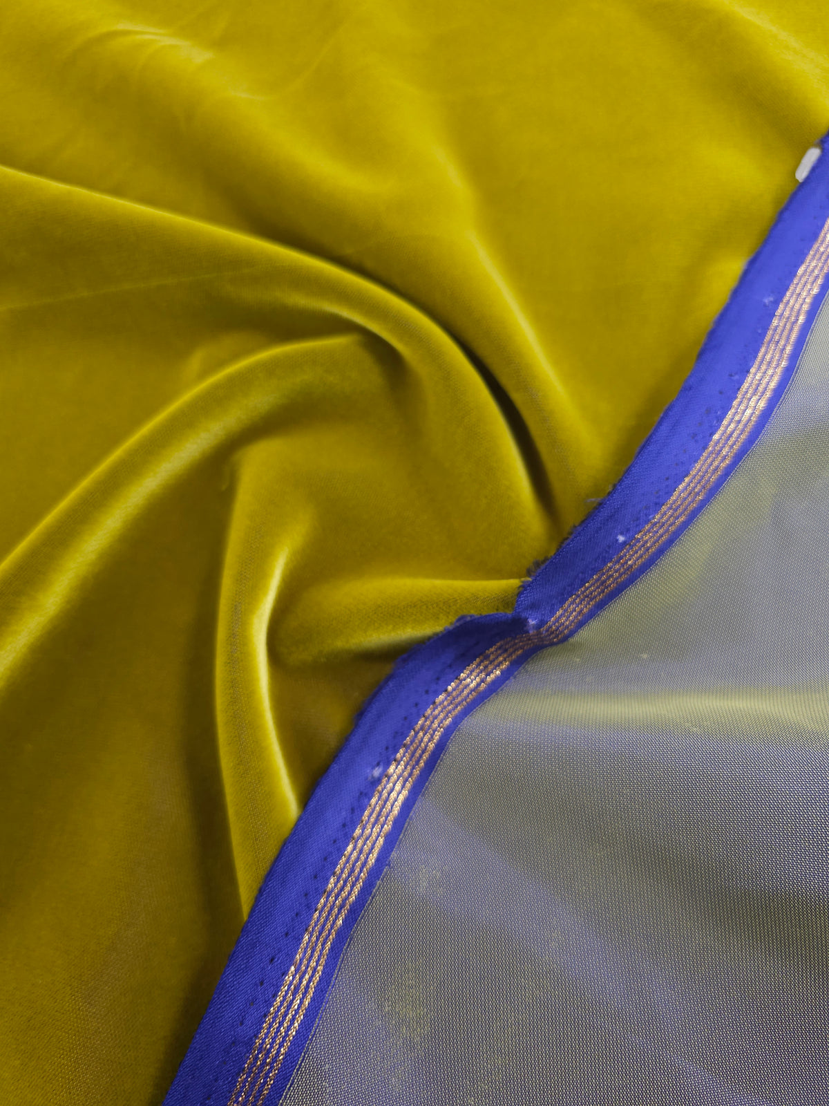Deep Citrus Yellow Viscose Acetate Velvet