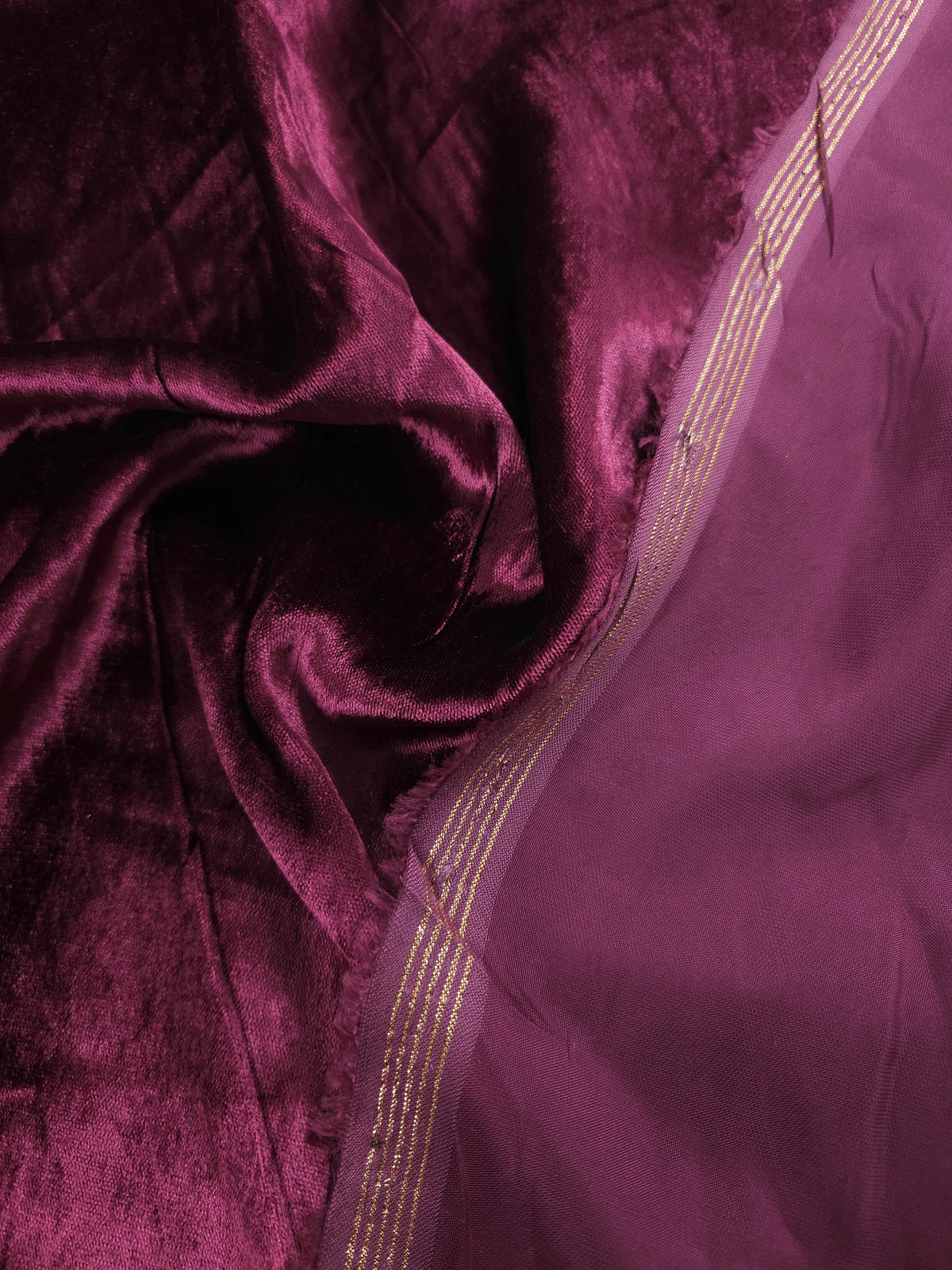 Magenta Plum Viscose Silk Velvet