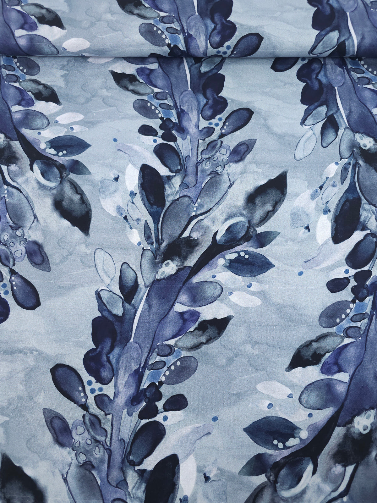 Inky Grey Nature Walk 100% Cotton - Shell Rummell *DEFECT*