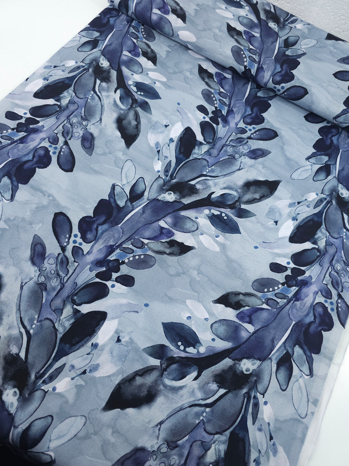 Inky Grey Nature Walk 100% Cotton - Shell Rummell *DEFECT*