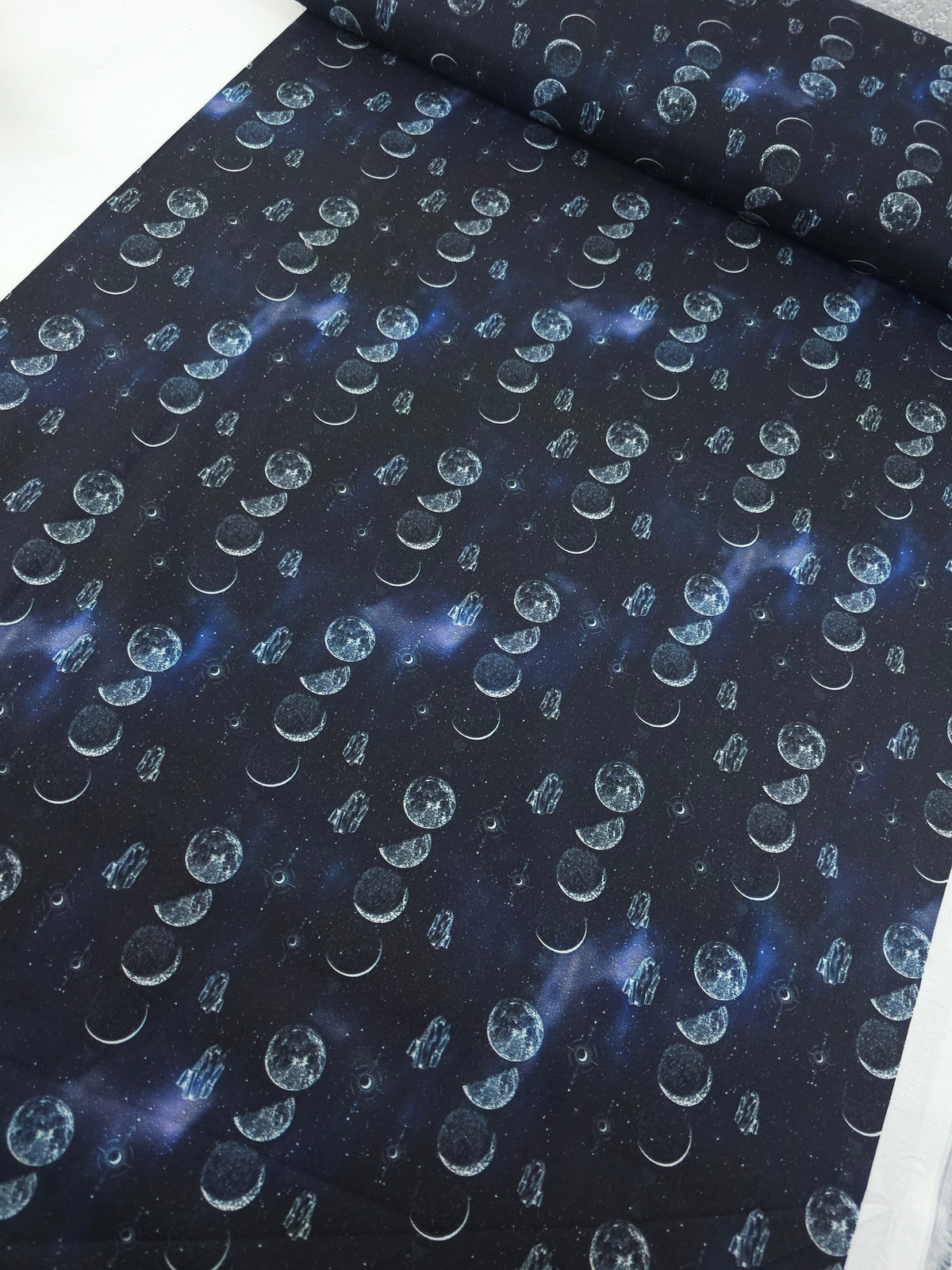 Midnight Celestial Moon Phases 100% Cotton