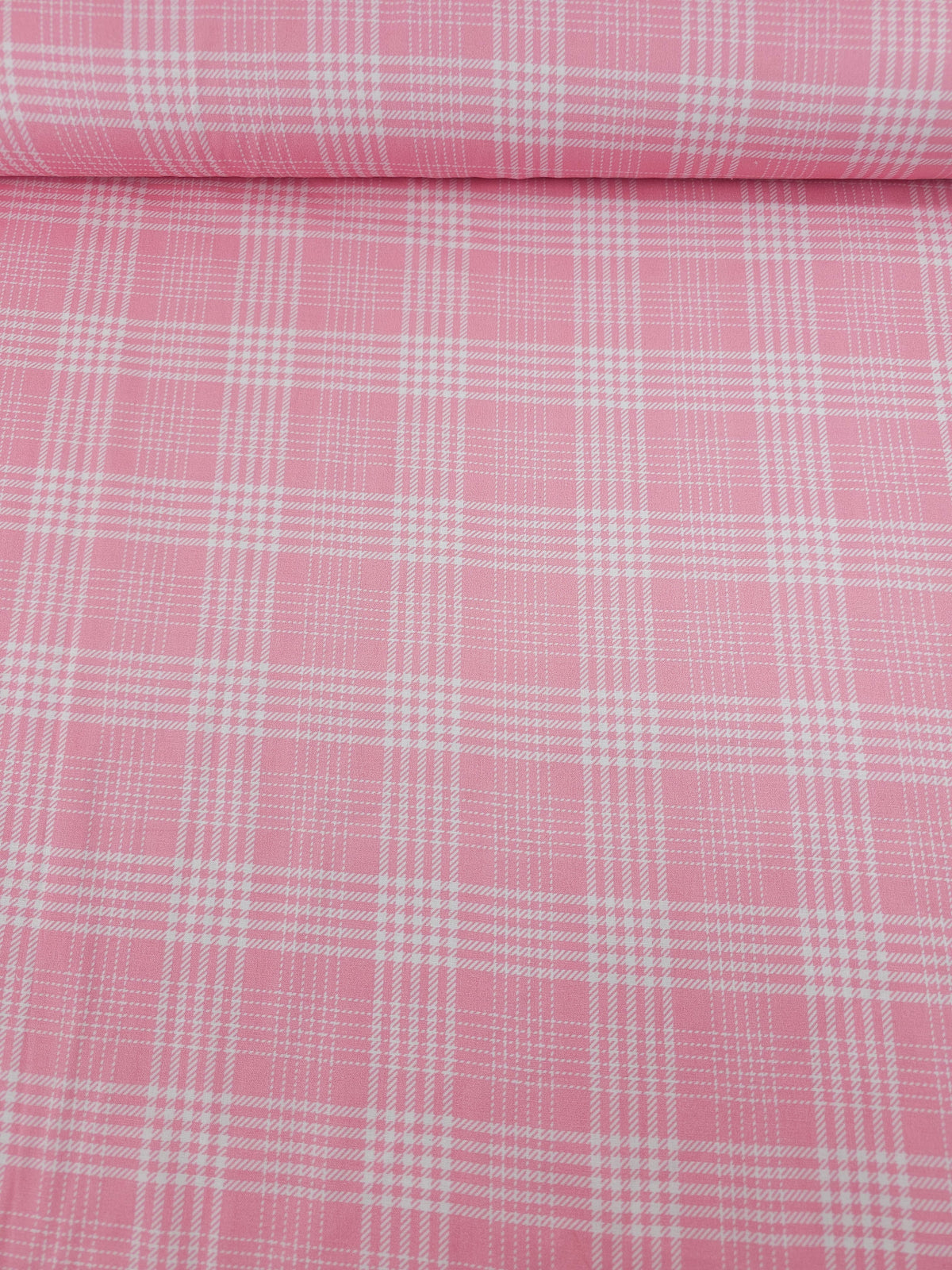 Pink/White Tartan 100% Cotton