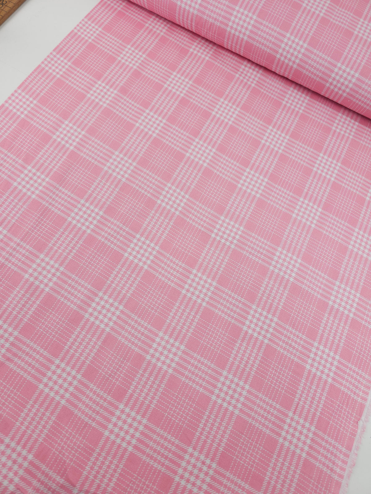 Pink/White Tartan 100% Cotton