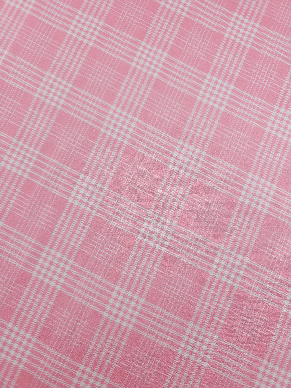 Pink/White Tartan 100% Cotton