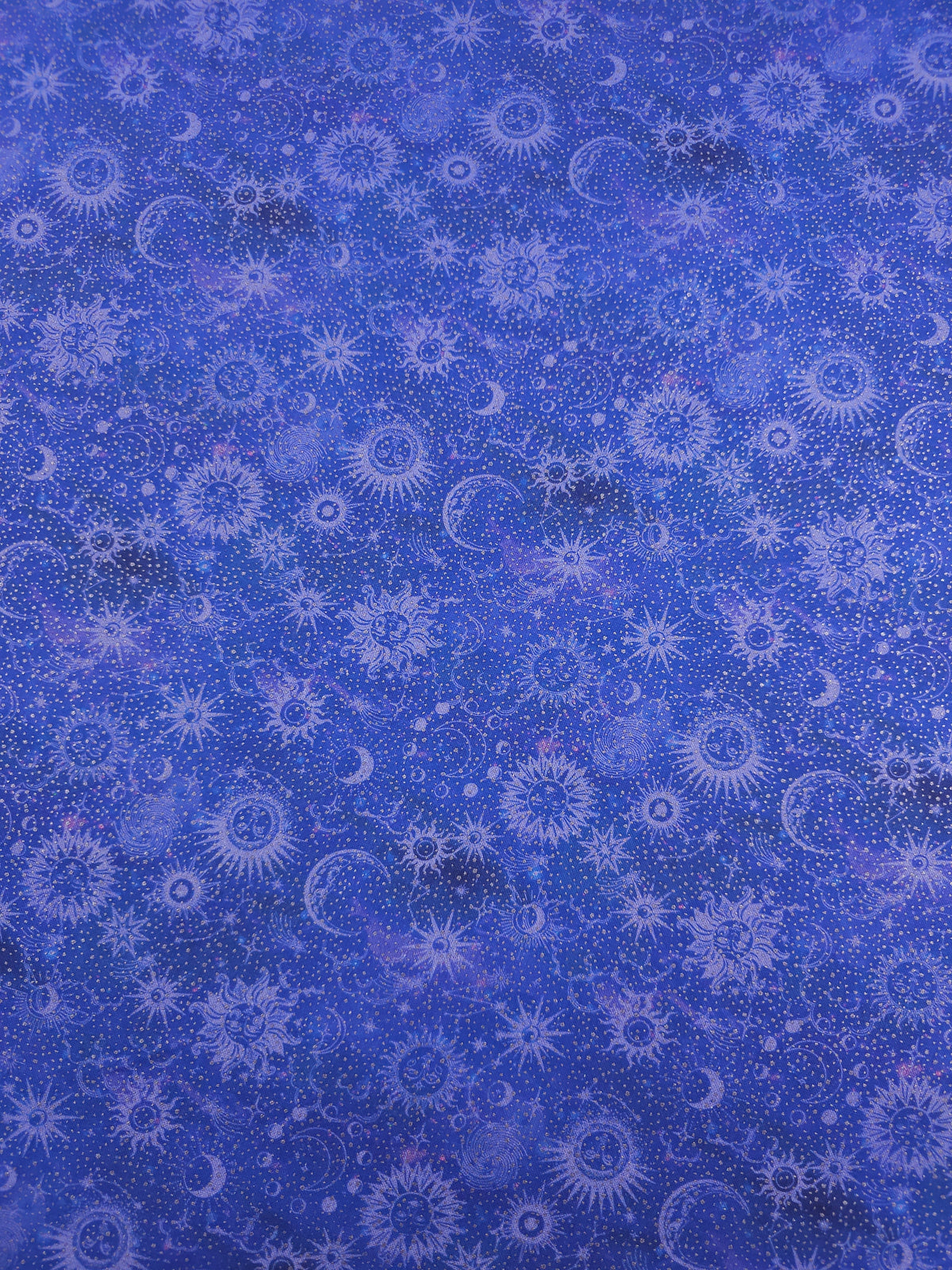 Indigo/Silver Speckle Celestial Sun 100% Cotton - Benartex