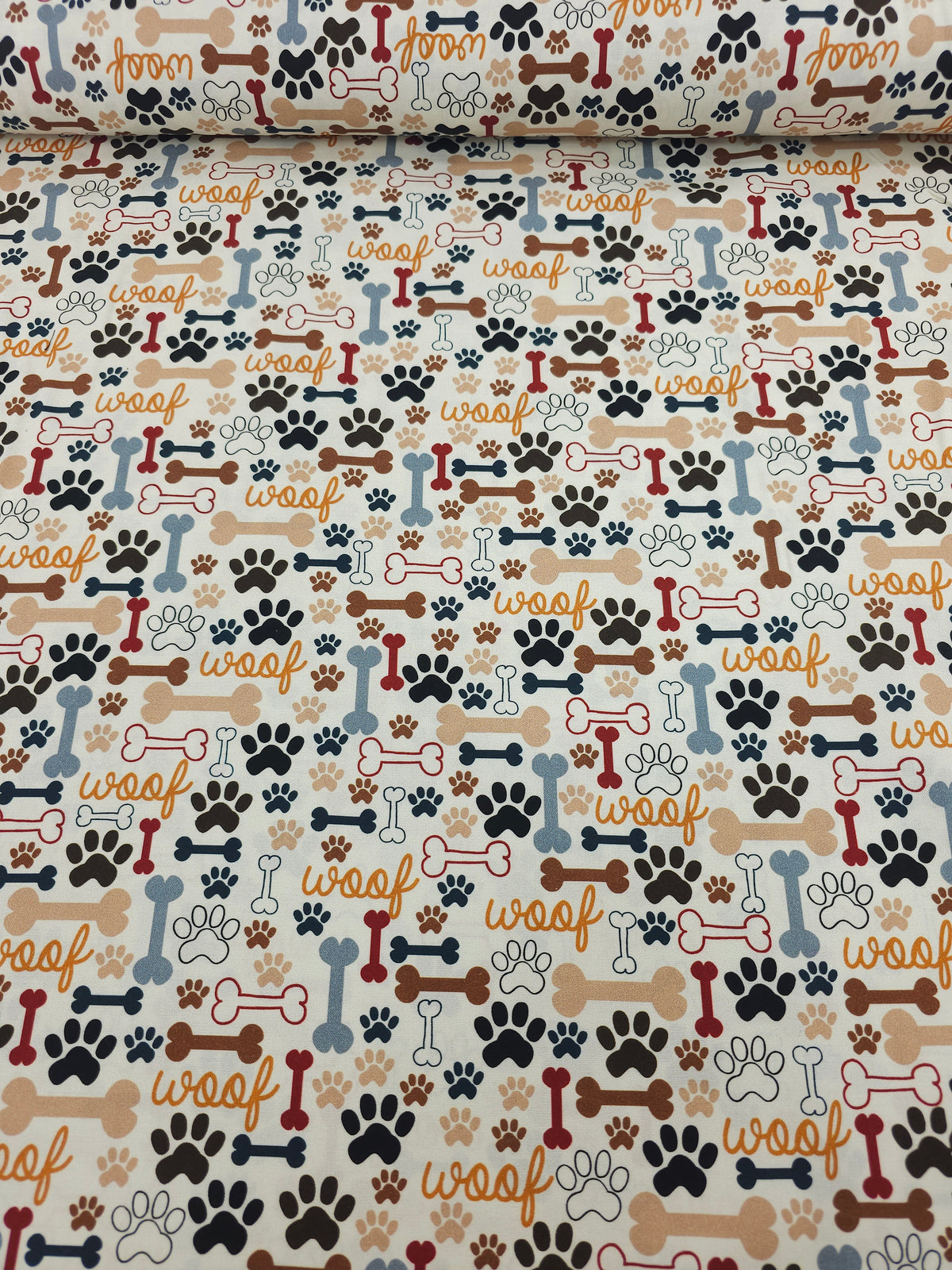 Dog Bone Paw 100% Cotton