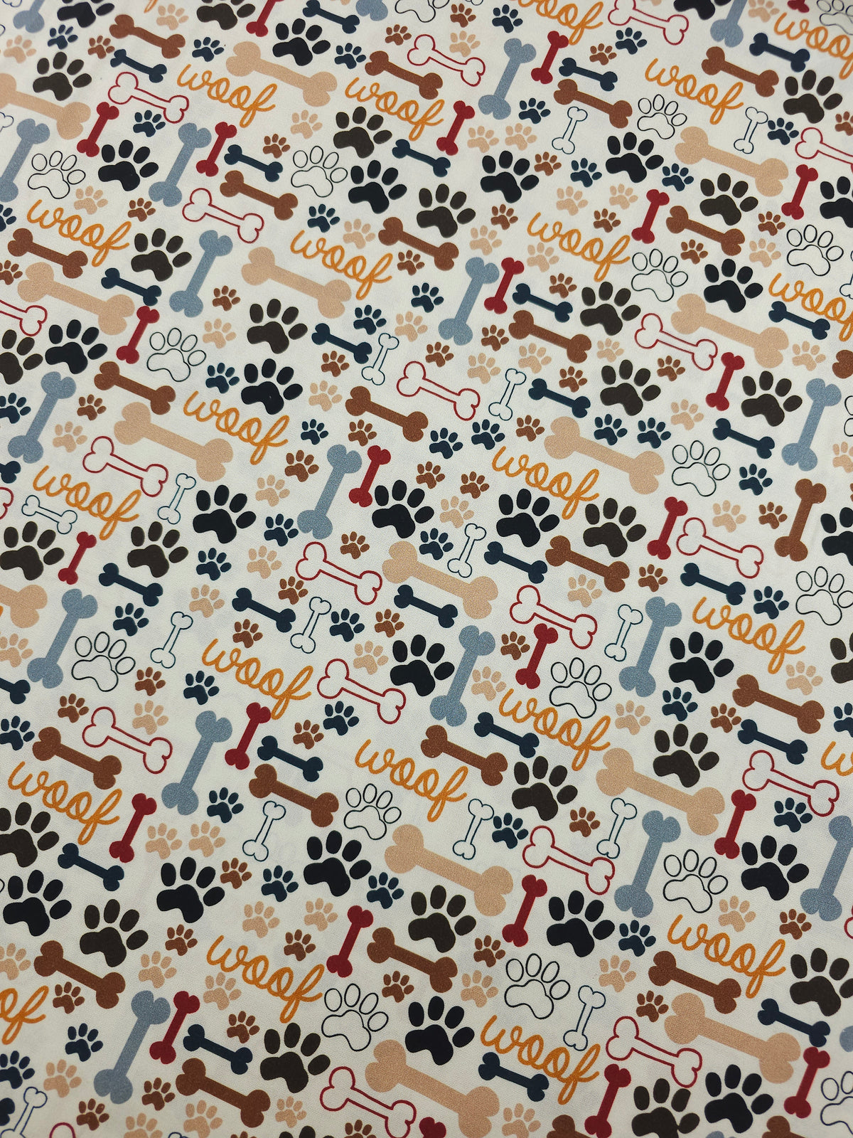 Dog Bone Paw 100% Cotton