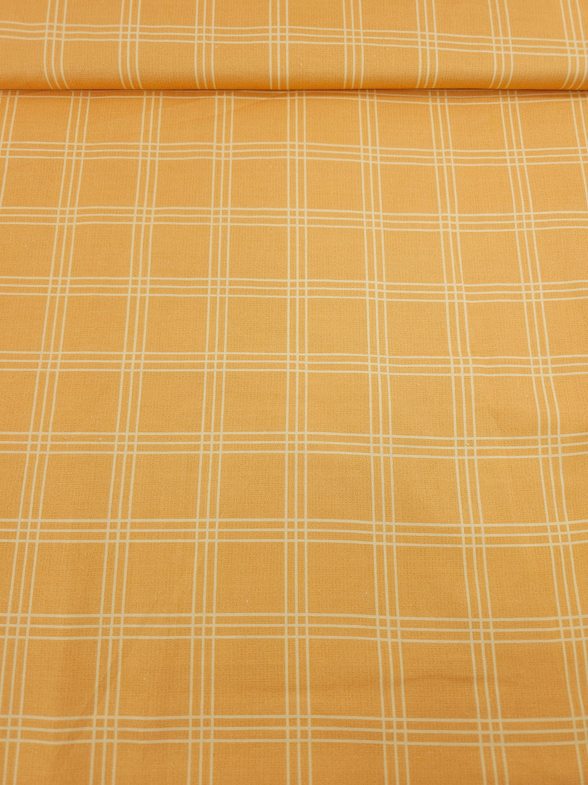 Light Orange Square Check 100% Cotton