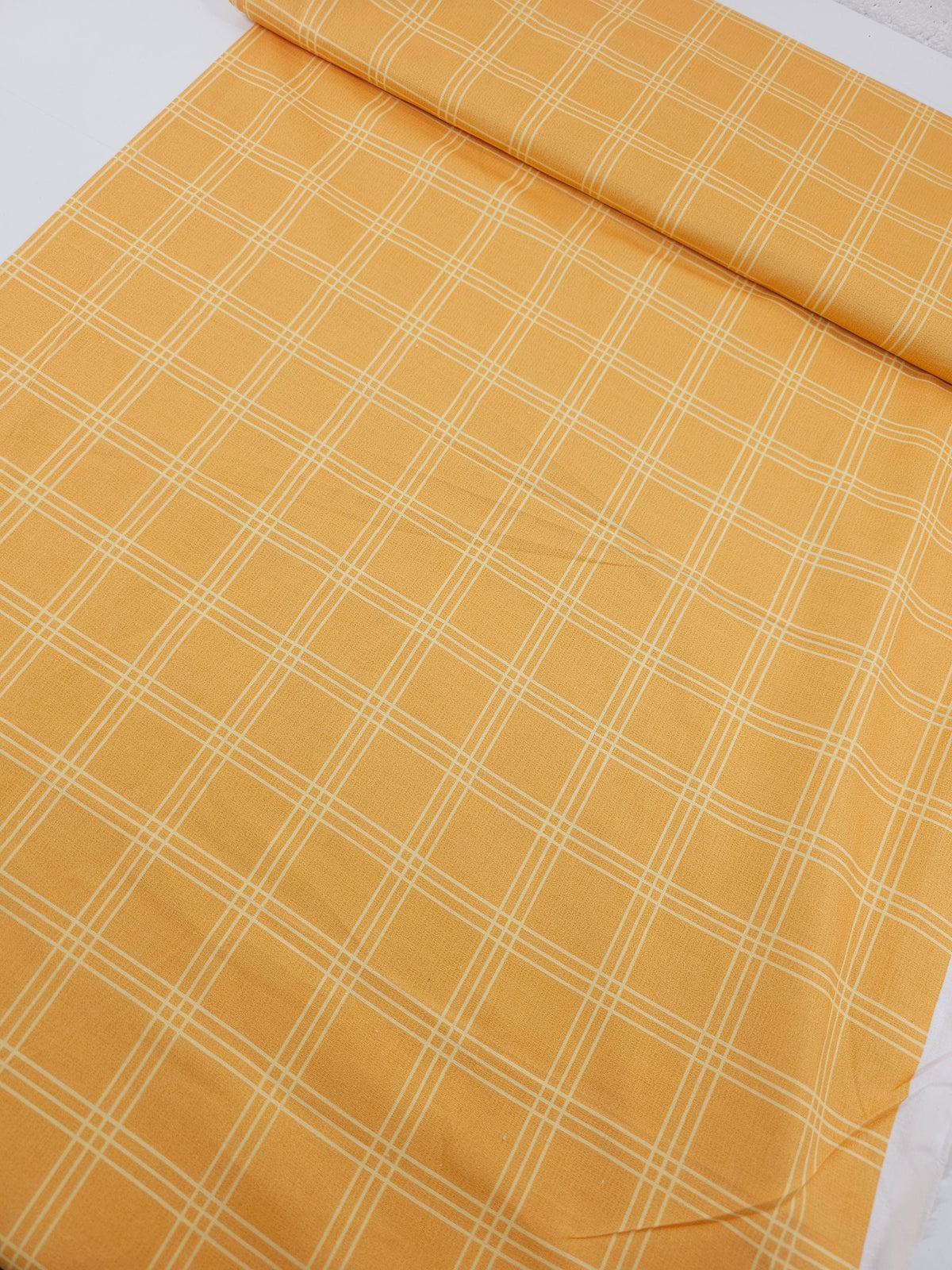 Light Orange Square Check 100% Cotton