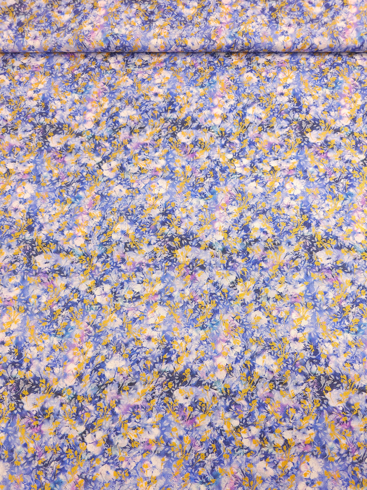 Lavender Blue/Gold Floral Twine 100% Cotton