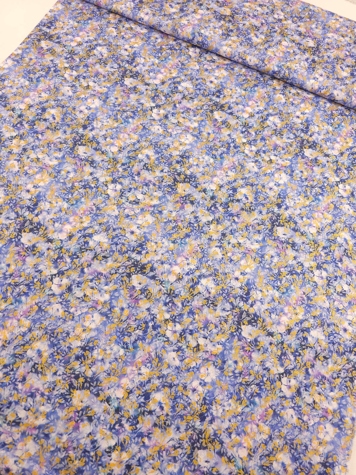 Lavender Blue/Gold Floral Twine 100% Cotton