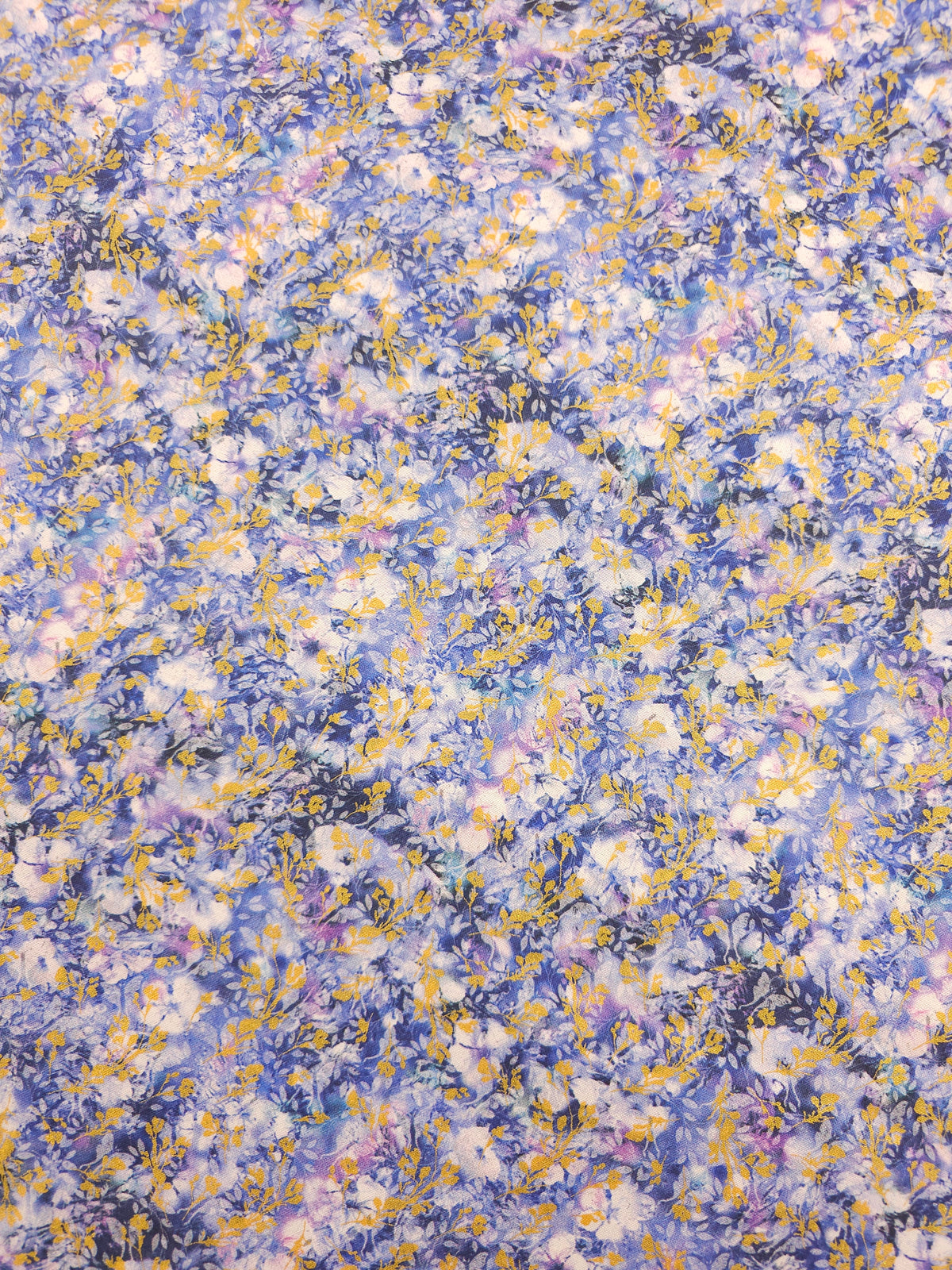Lavender Blue/Gold Floral Twine 100% Cotton