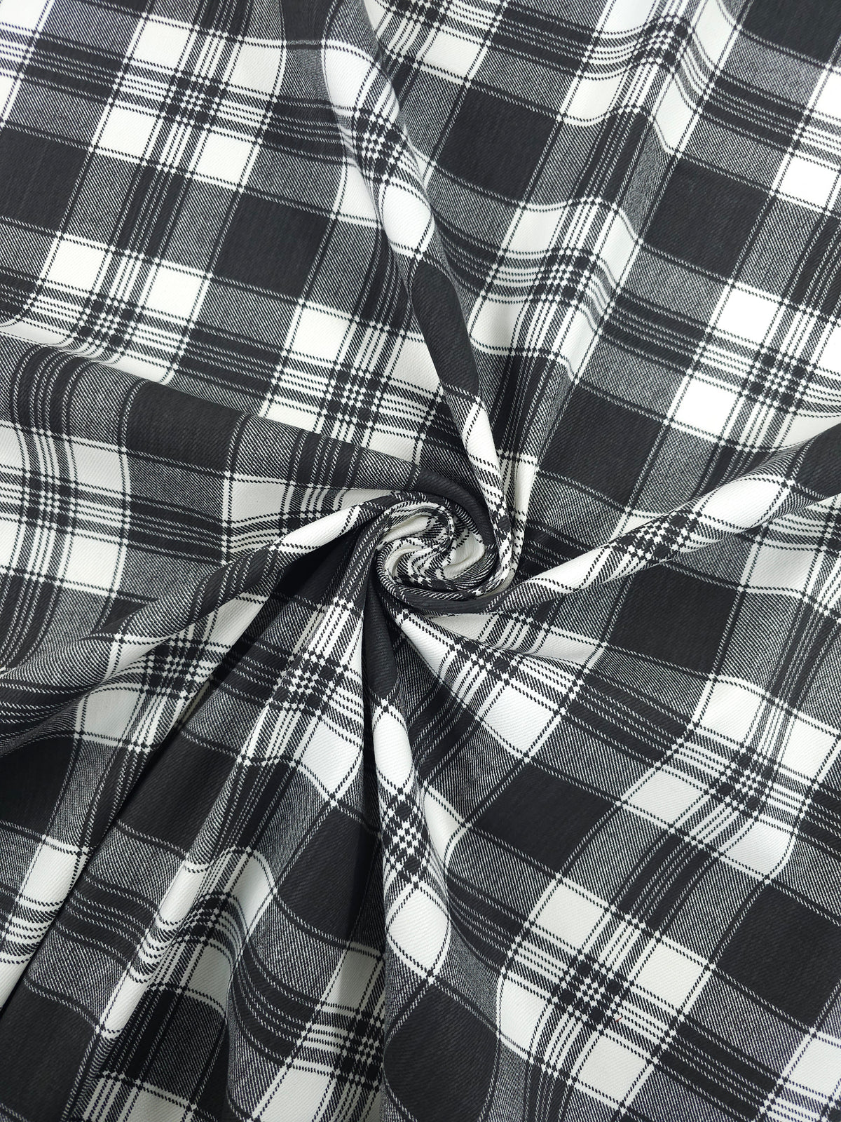 Grey/Off-White Tartan Denim