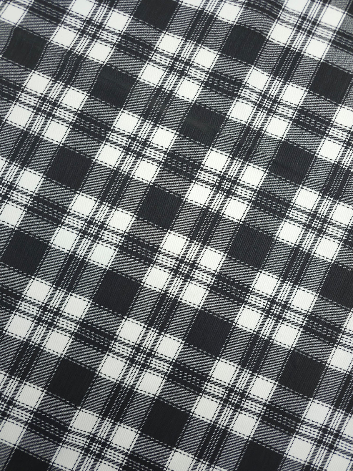 Grey/Off-White Tartan Denim